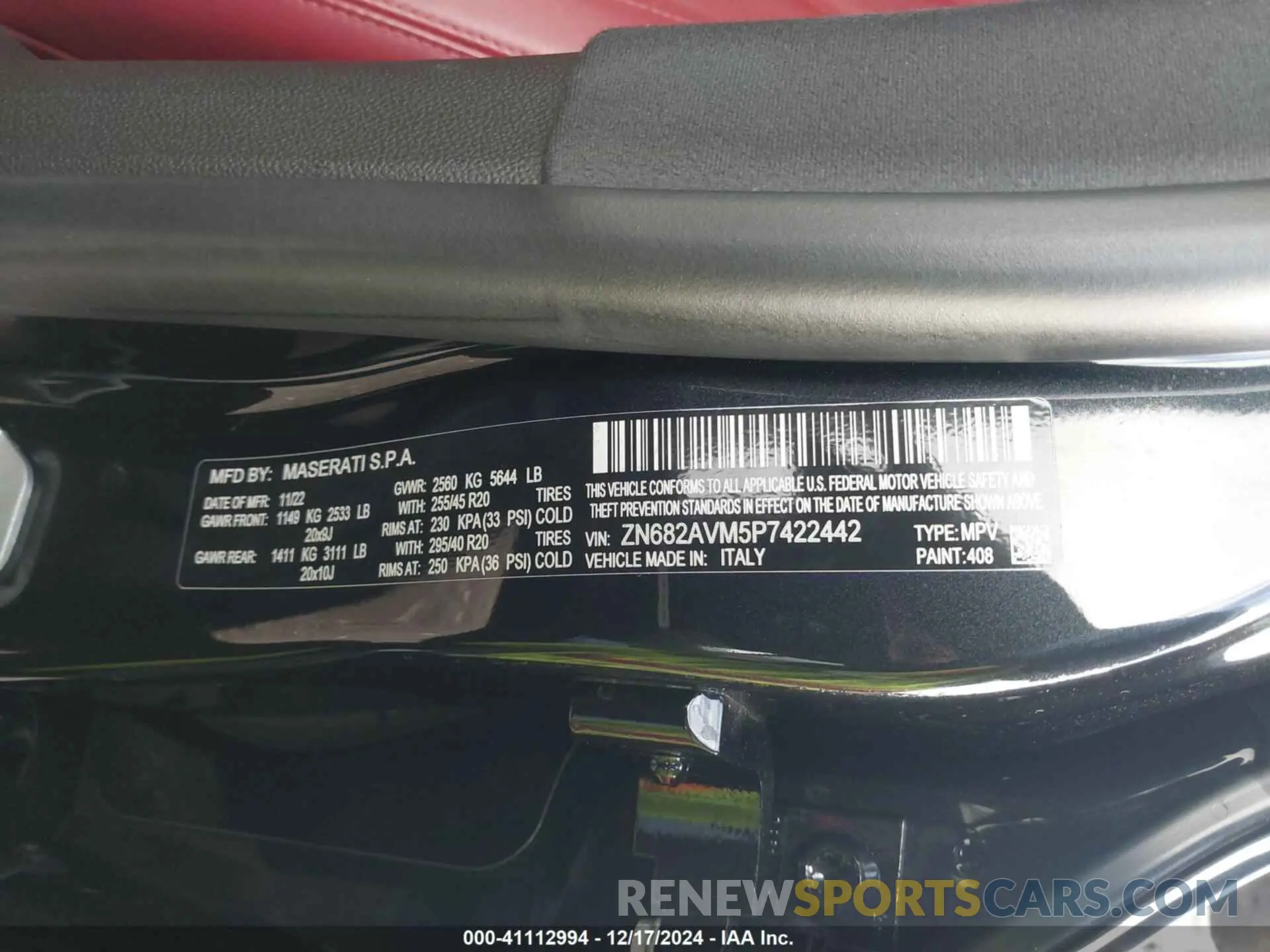 9 Photograph of a damaged car ZN682AVM5P7422442 MASERATI GRECALE 2023