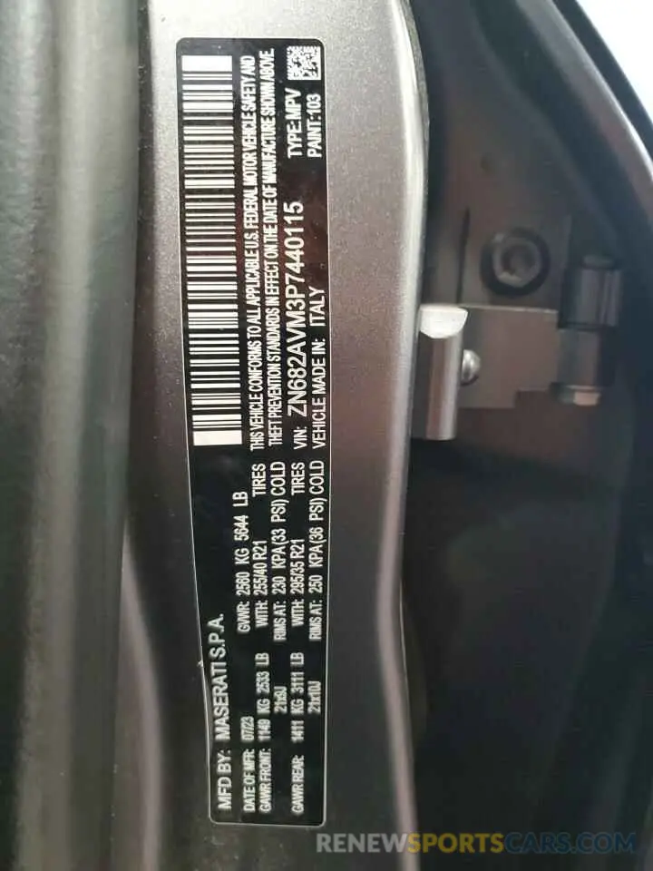 14 Photograph of a damaged car ZN682AVM3P7440115 MASERATI GRECALE MO 2023