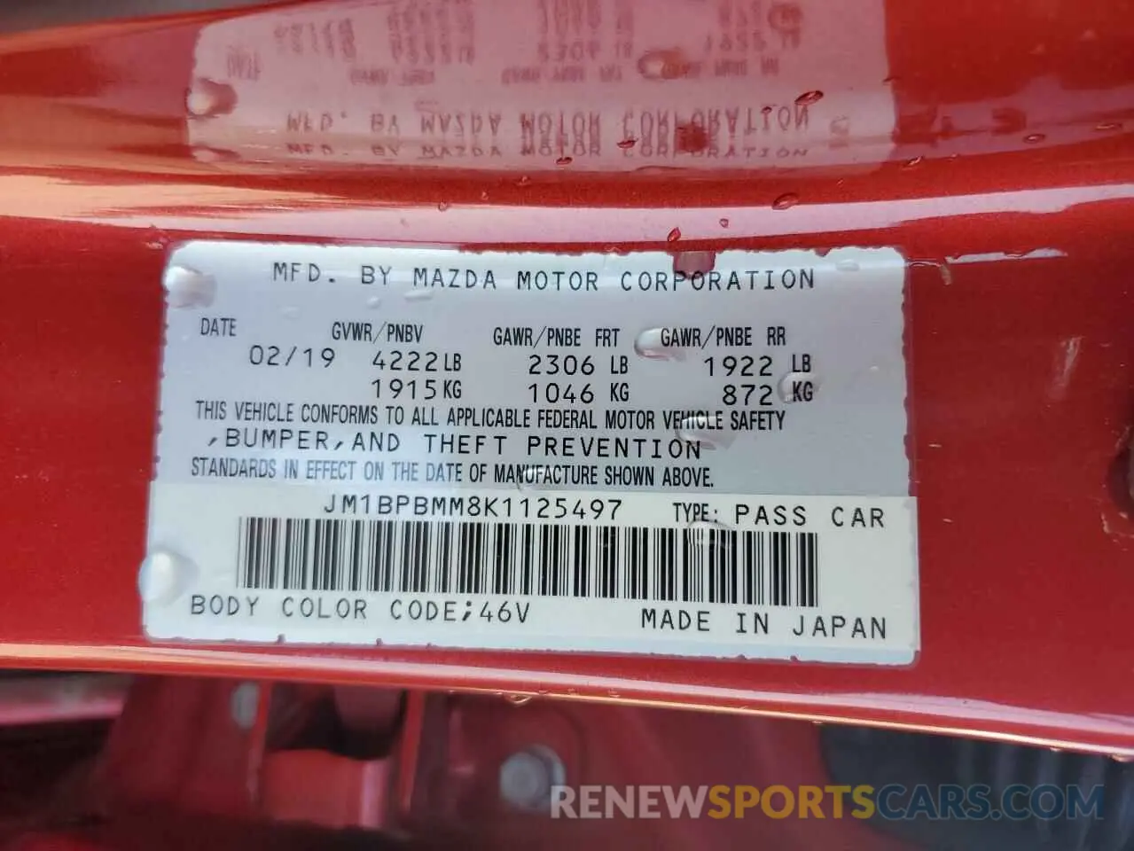 13 Photograph of a damaged car JM1BPBMM8K1125497 MAZDA 3 2019