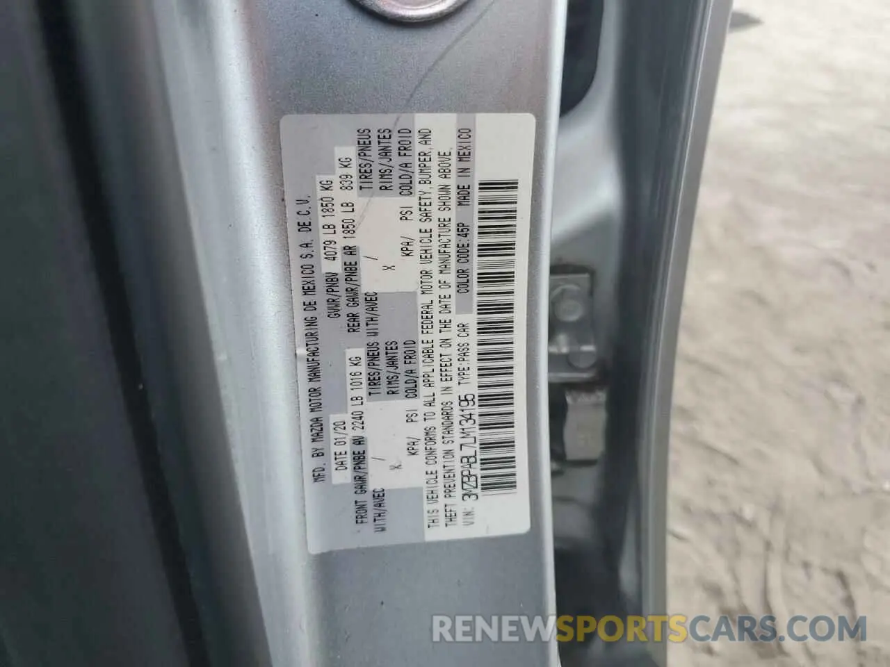 13 Photograph of a damaged car 3MZBPABL7LM134195 MAZDA 3 2020