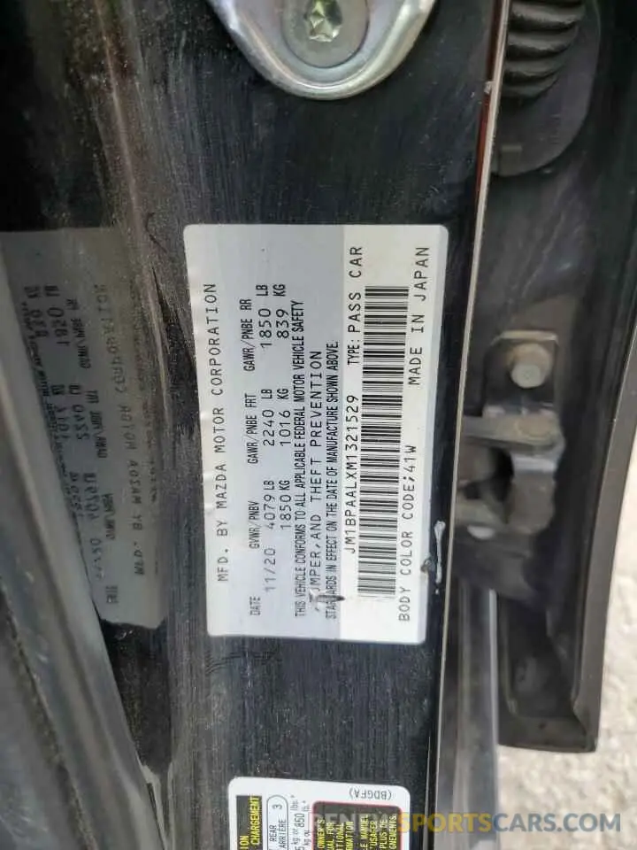 12 Photograph of a damaged car JM1BPAALXM1321529 MAZDA 3 2021
