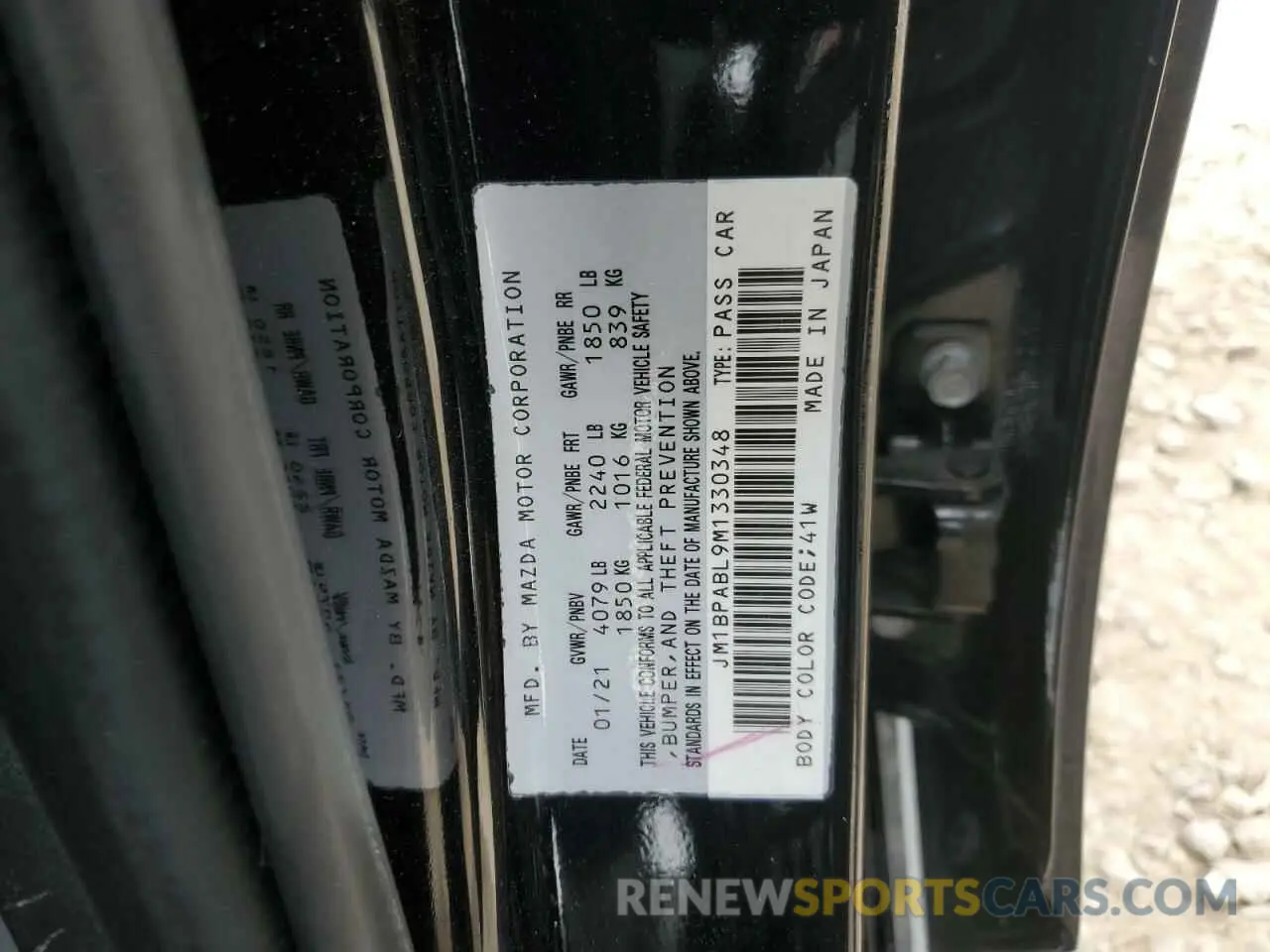 13 Photograph of a damaged car JM1BPABL9M1330348 MAZDA 3 2021
