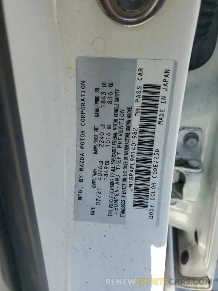 13 Photograph of a damaged car JM1BPAML9M1401982 MAZDA 3 2021