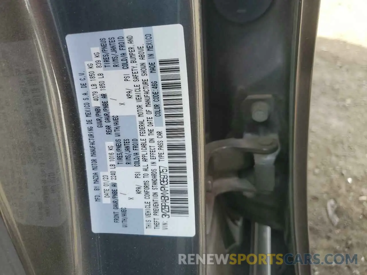 12 Photograph of a damaged car 3MZBPABMXPM359757 MAZDA 3 2023