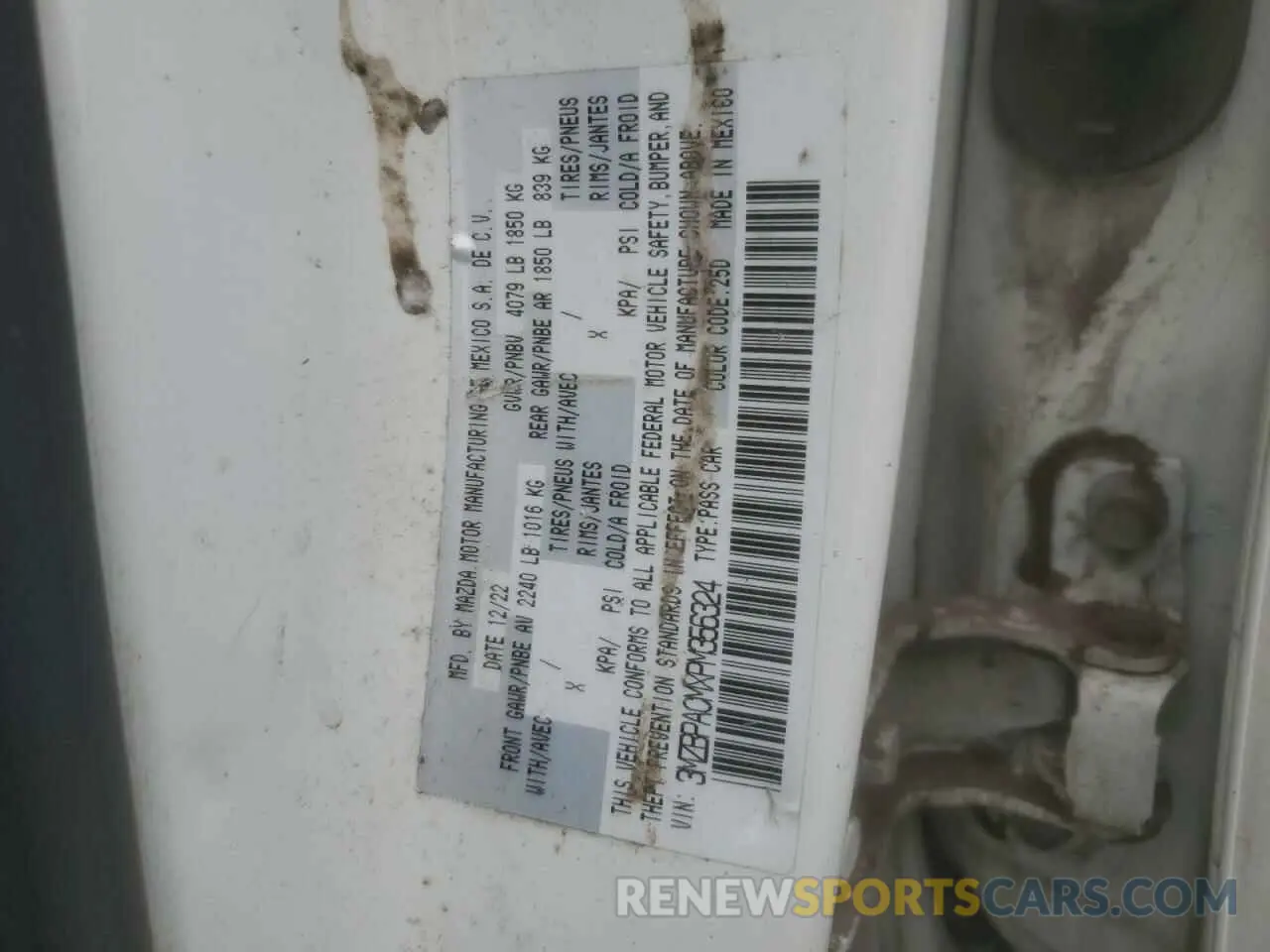 12 Photograph of a damaged car 3MZBPACMXPM356324 MAZDA 3 2023