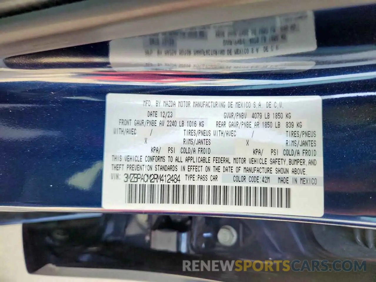12 Photograph of a damaged car 3MZBPACM2RM412484 MAZDA 3 2024