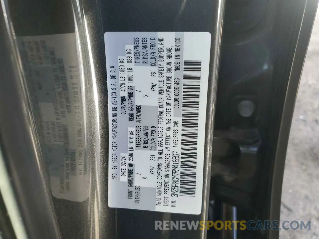12 Photograph of a damaged car 3MZBPACM7RM418507 MAZDA 3 2024