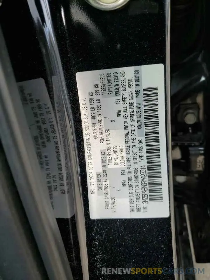 13 Photograph of a damaged car 3MZBPABM8RM423314 MAZDA 3 SELECT S 2024