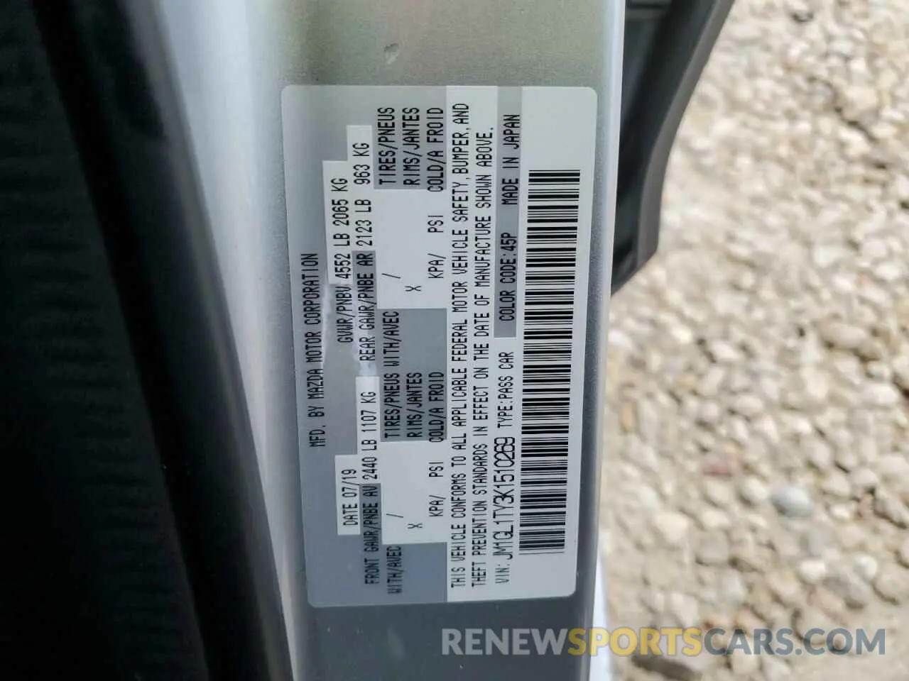 13 Photograph of a damaged car JM1GL1TY3K1510269 MAZDA 6 2019