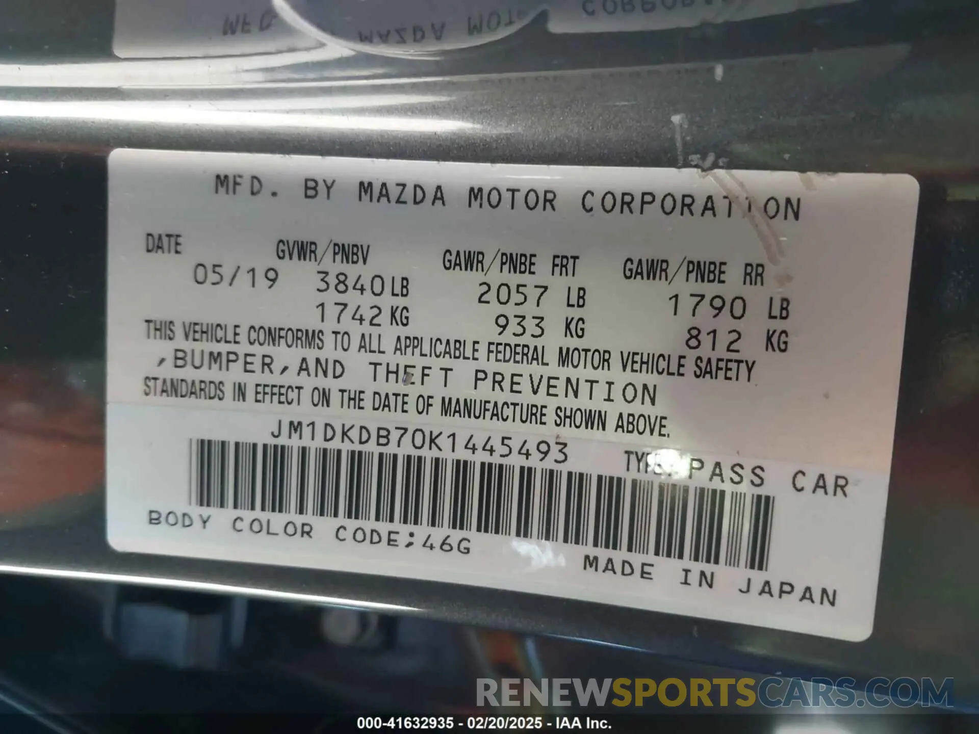 9 Photograph of a damaged car JM1DKDB70K1445493 MAZDA CX-3 2019