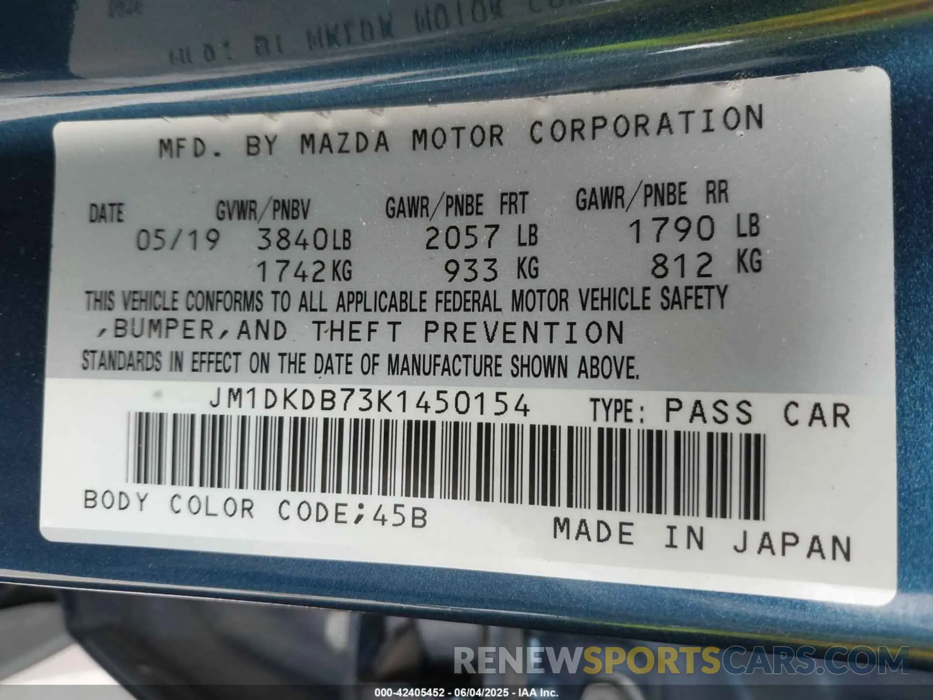 9 Photograph of a damaged car JM1DKDB73K1450154 MAZDA CX-3 2019
