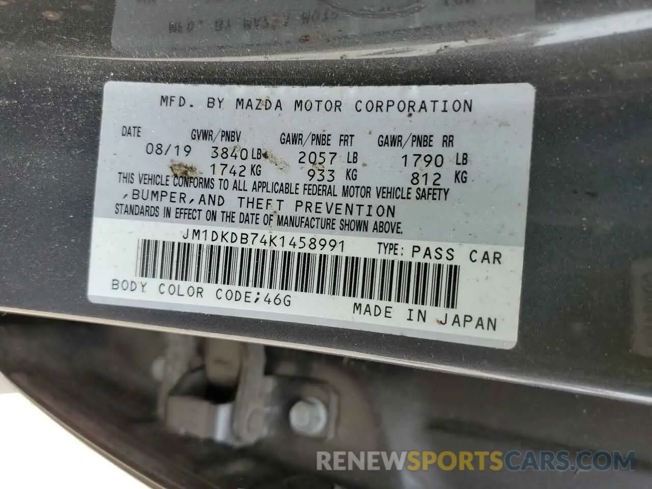 14 Photograph of a damaged car JM1DKDB74K1458991 MAZDA CX-3 2019
