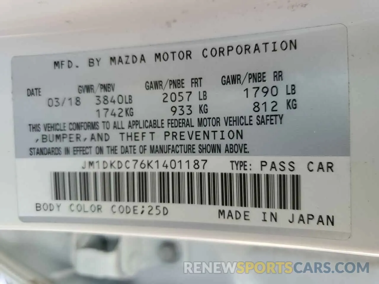 13 Photograph of a damaged car JM1DKDC76K1401187 MAZDA CX-3 2019