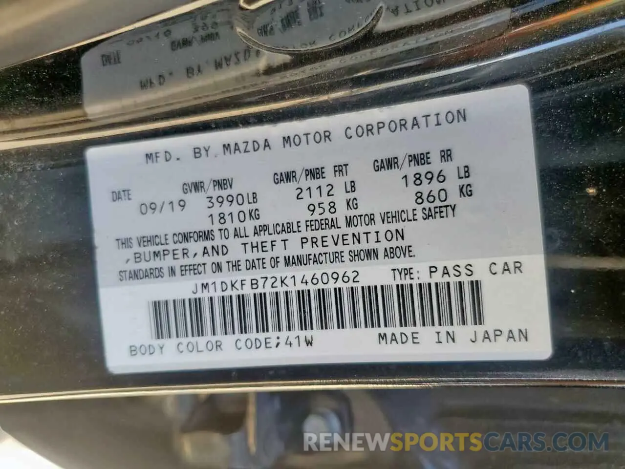 14 Photograph of a damaged car JM1DKFB72K1460962 MAZDA CX-3 2019