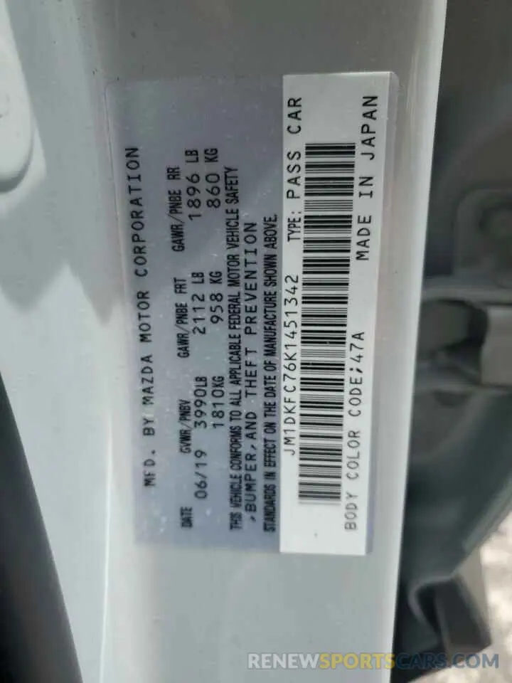 13 Photograph of a damaged car JM1DKFC76K1451342 MAZDA CX-3 2019