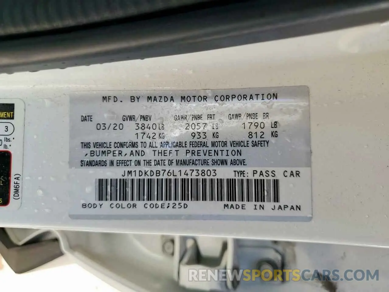 13 Photograph of a damaged car JM1DKDB76L1473803 MAZDA CX-3 2020