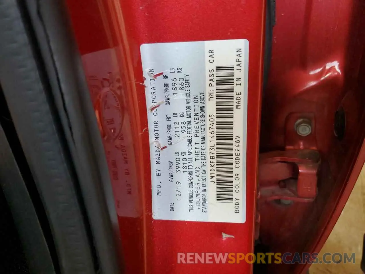 13 Photograph of a damaged car JM1DKFB73L1467405 MAZDA CX-3 2020