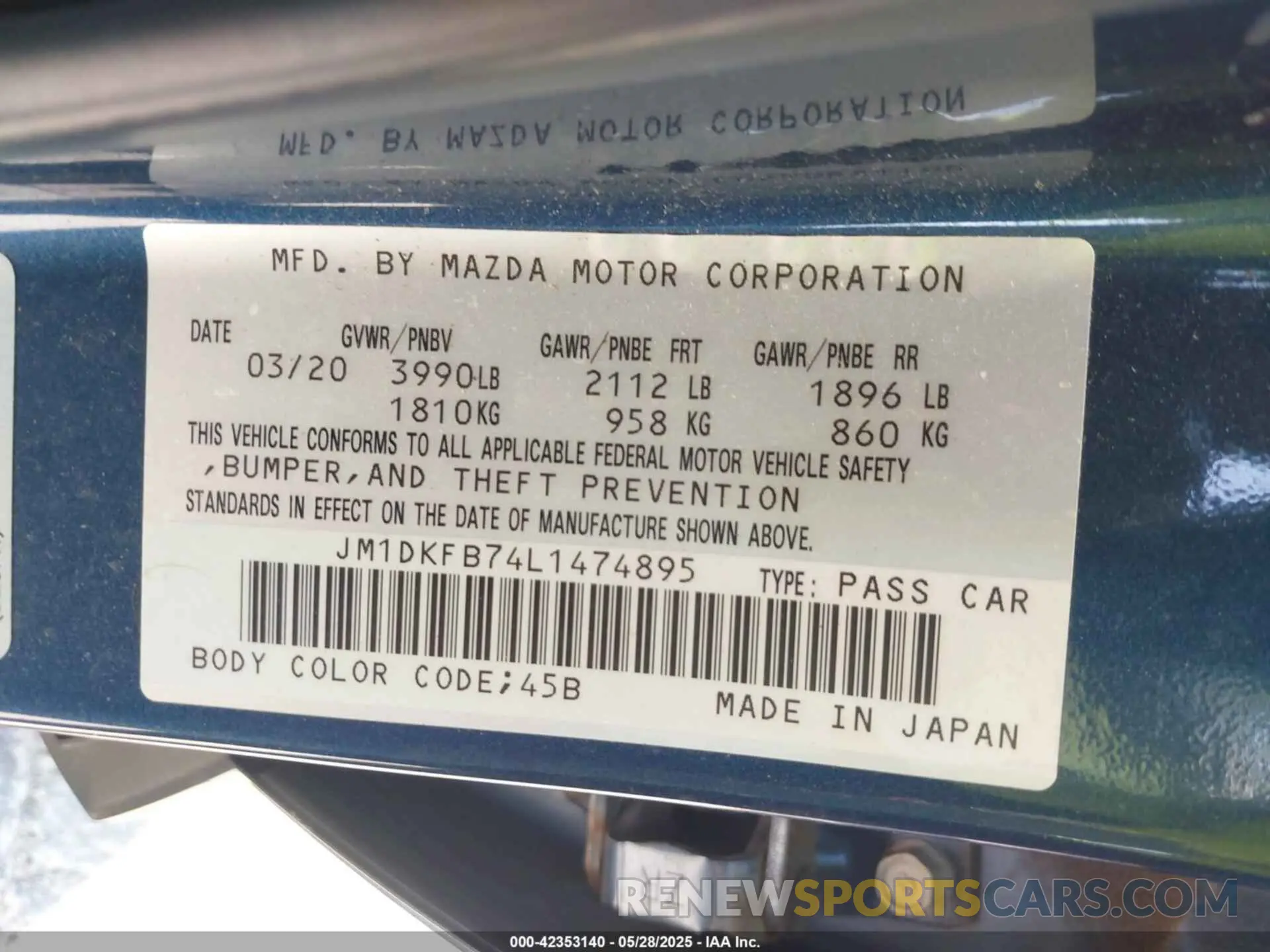 9 Photograph of a damaged car JM1DKFB74L1474895 MAZDA CX-3 2020