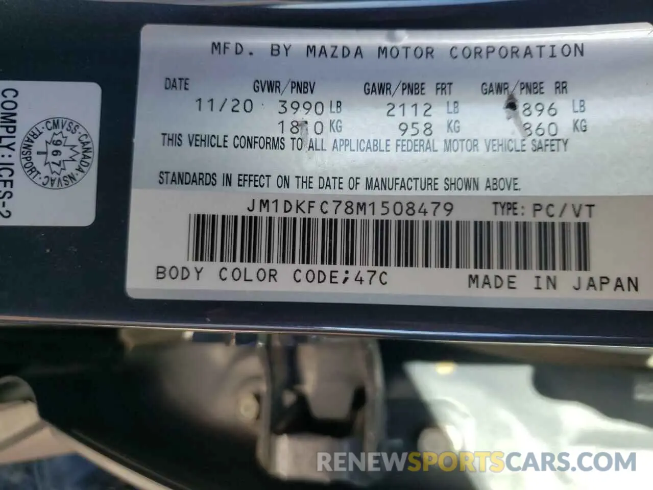 13 Photograph of a damaged car JM1DKFC78M1508479 MAZDA CX-3 2021