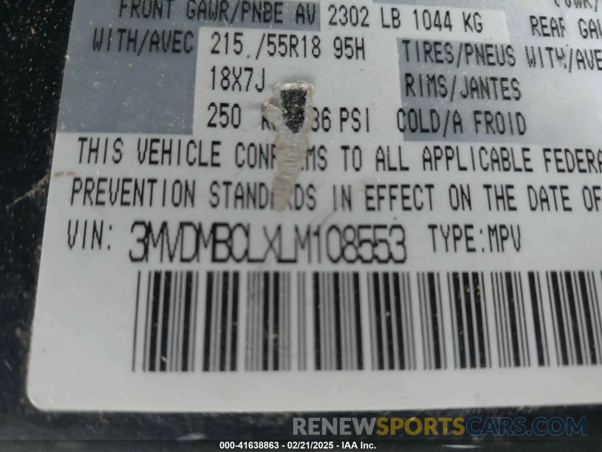 9 Photograph of a damaged car 3MVDMBCLXLM108553 MAZDA CX-30 2020