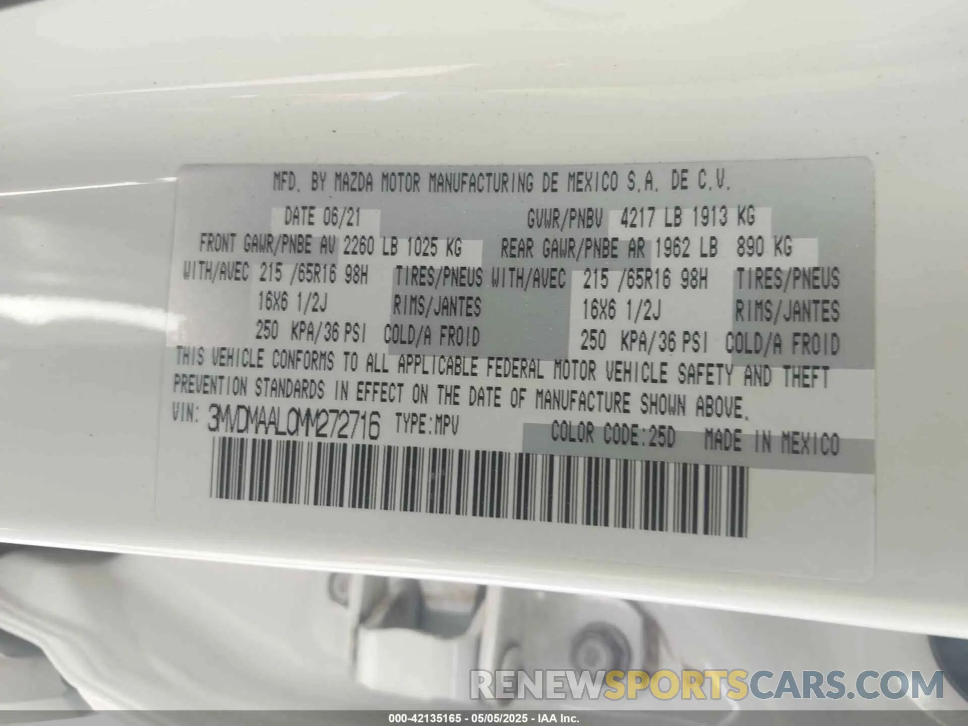 9 Photograph of a damaged car 3MVDMAAL0MM272716 MAZDA CX-30 2021