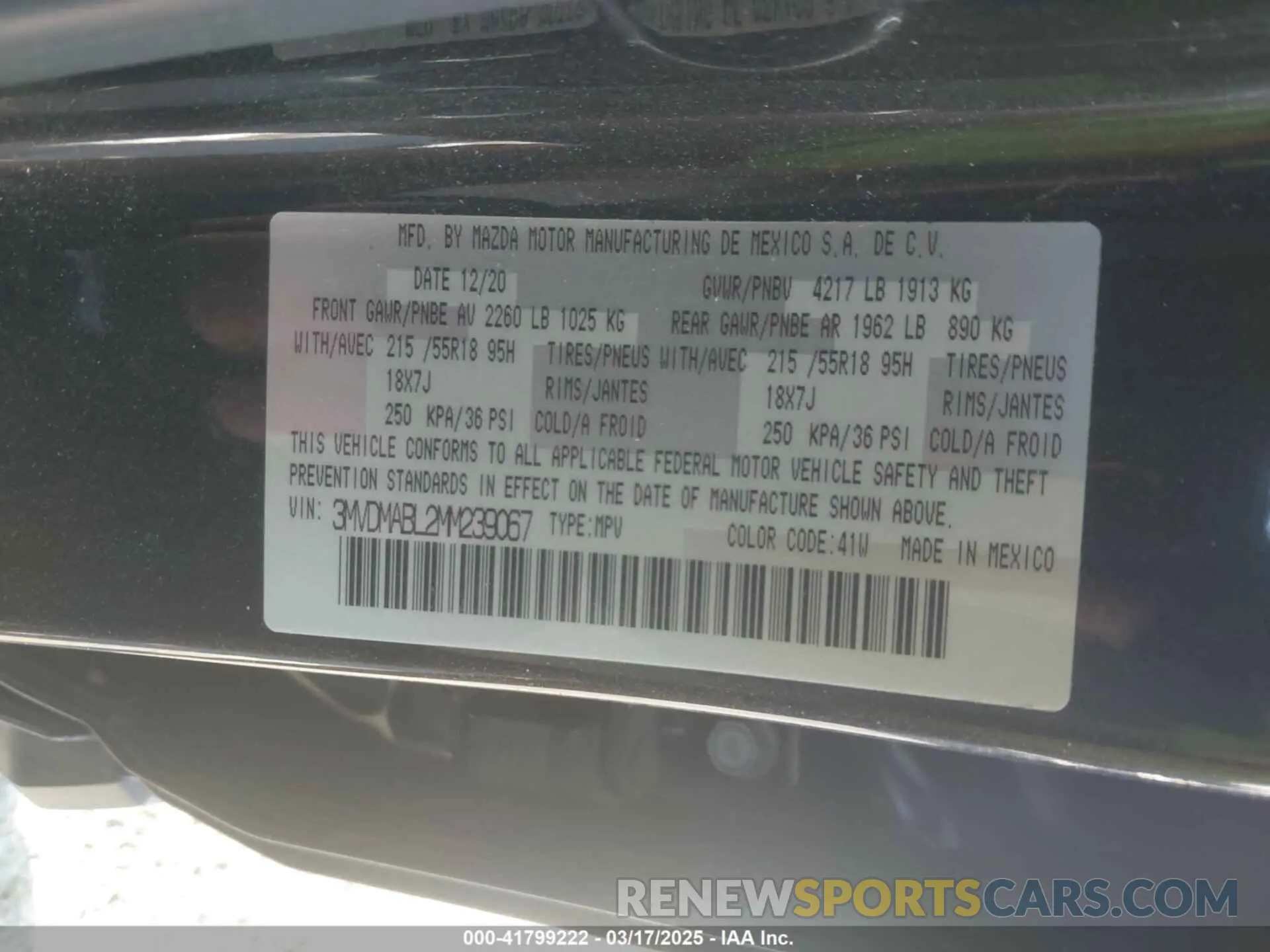 9 Photograph of a damaged car 3MVDMABL2MM239067 MAZDA CX-30 2021