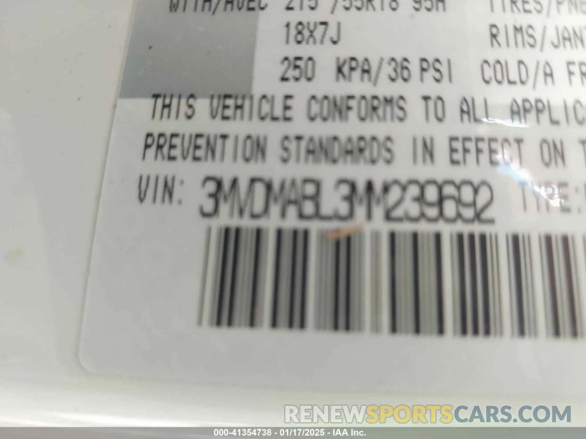 9 Photograph of a damaged car 3MVDMABL3MM239692 MAZDA CX-30 2021