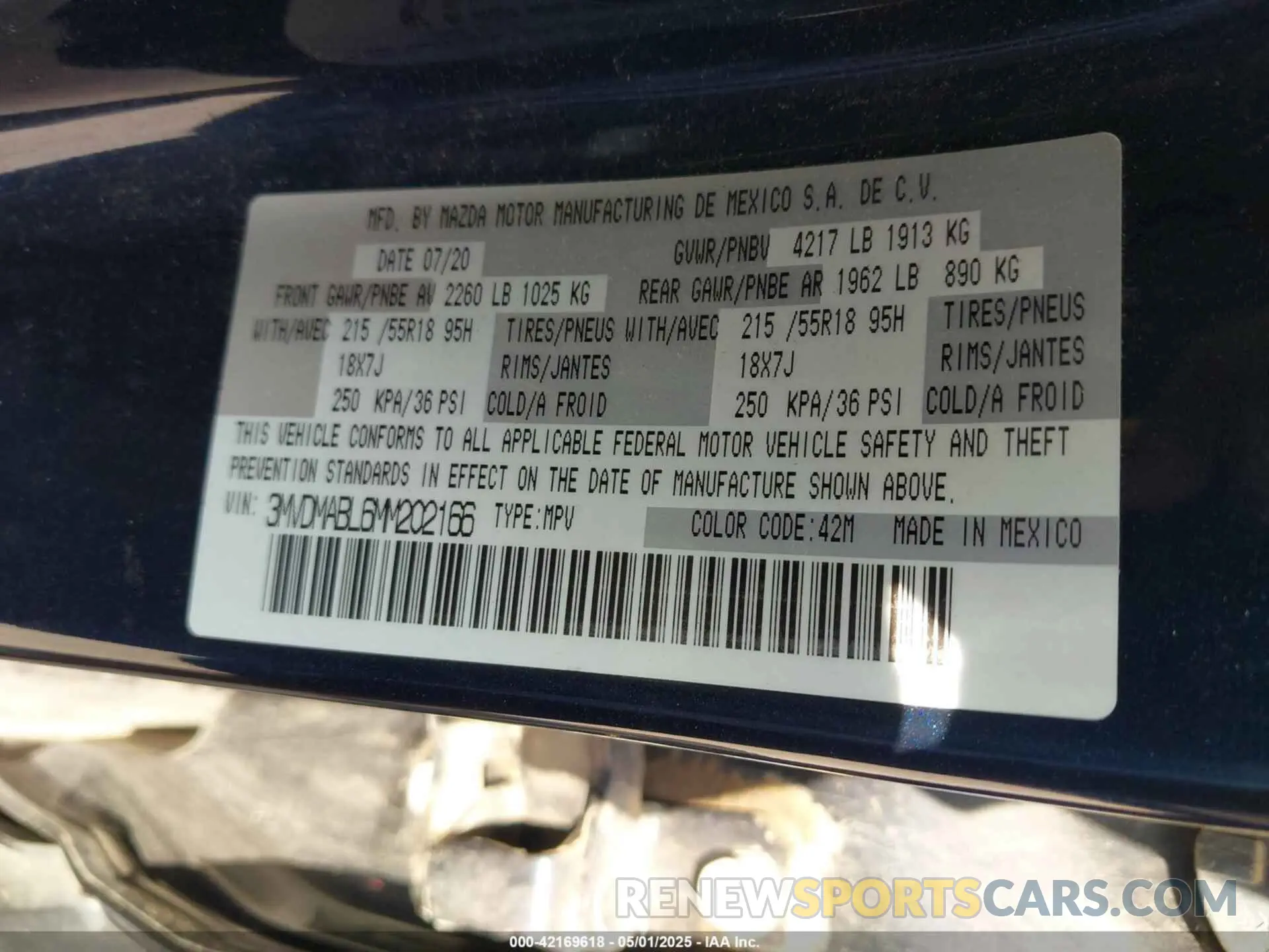 9 Photograph of a damaged car 3MVDMABL6MM202166 MAZDA CX-30 2021