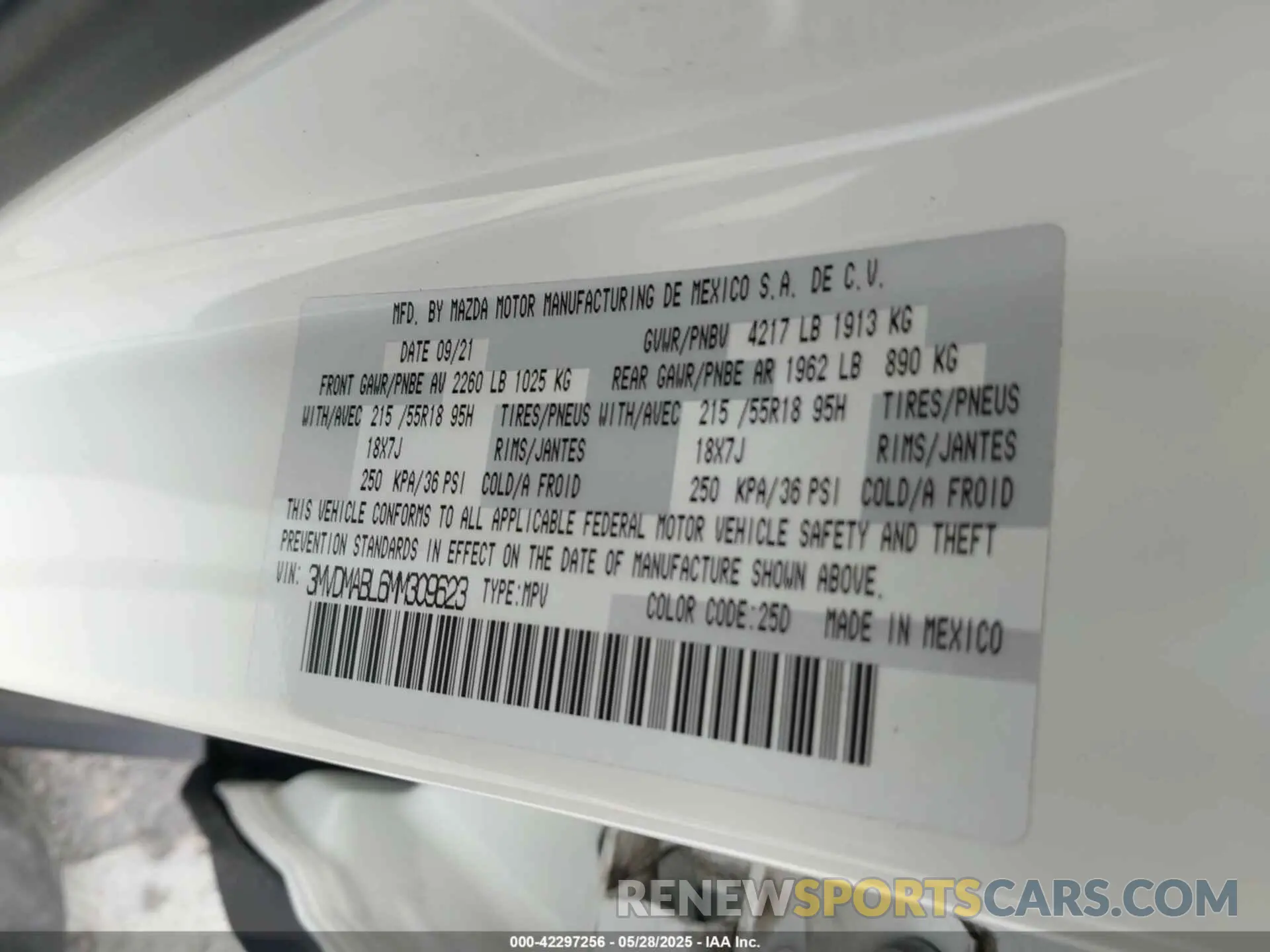 9 Photograph of a damaged car 3MVDMABL6MM309623 MAZDA CX-30 2021