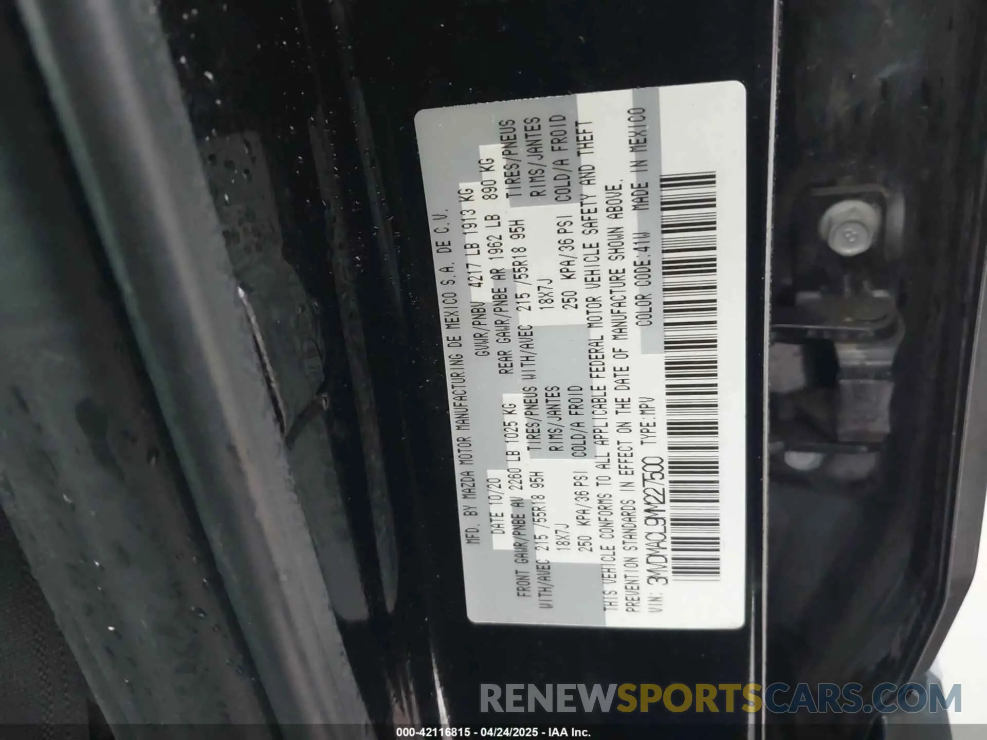9 Photograph of a damaged car 3MVDMACL9MM227500 MAZDA CX-30 2021