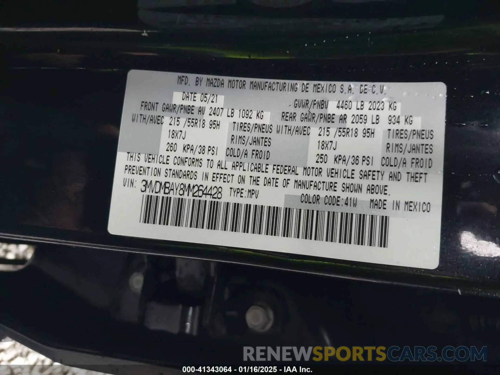 9 Photograph of a damaged car 3MVDMBAY8MM264428 MAZDA CX-30 2021
