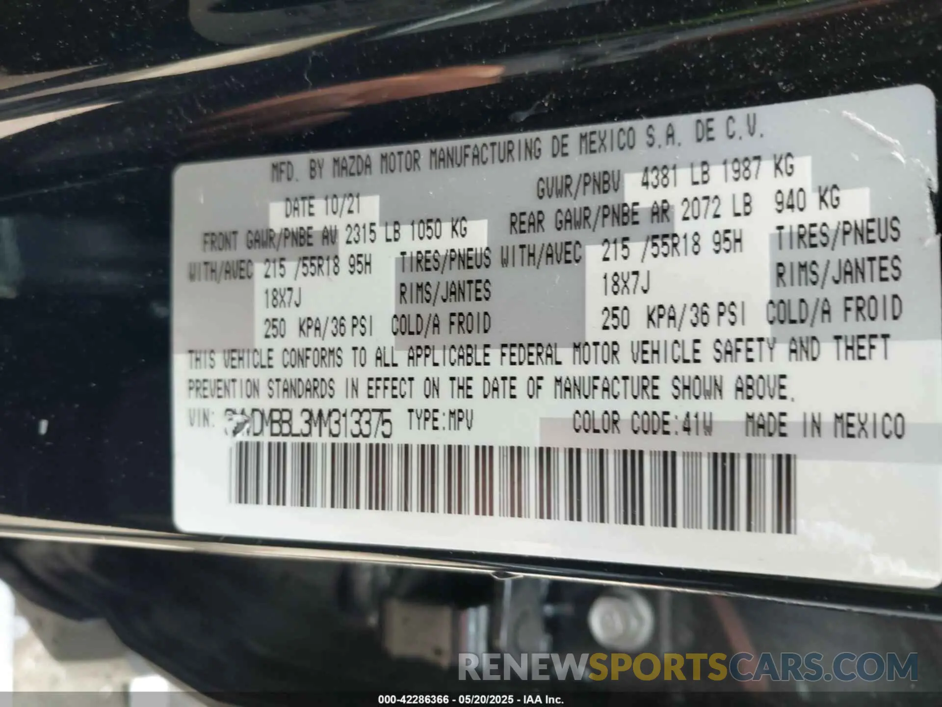 9 Photograph of a damaged car 3MVDMBBL3MM313375 MAZDA CX-30 2021