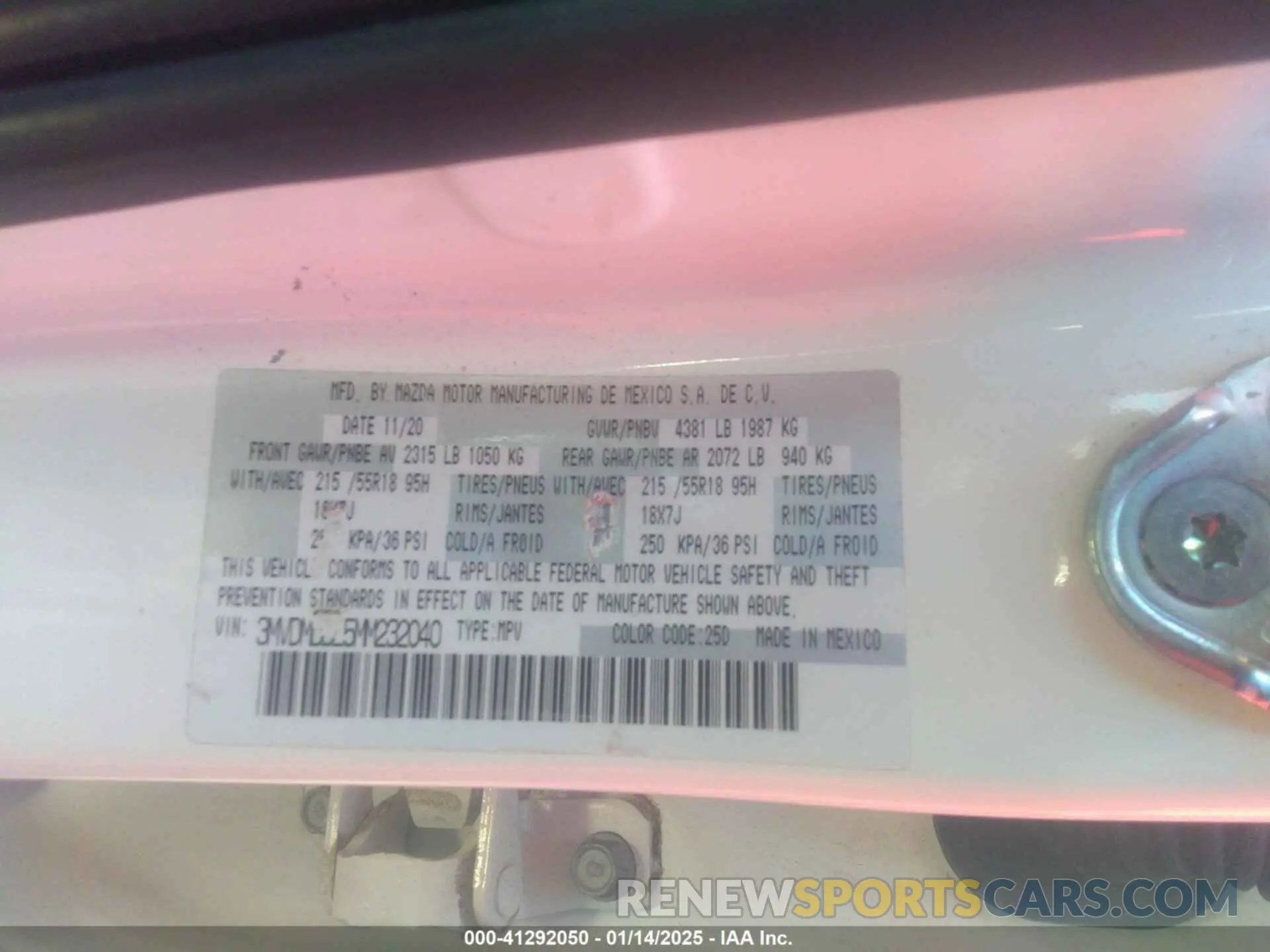 9 Photograph of a damaged car 3MVDMBBL5MM232040 MAZDA CX-30 2021