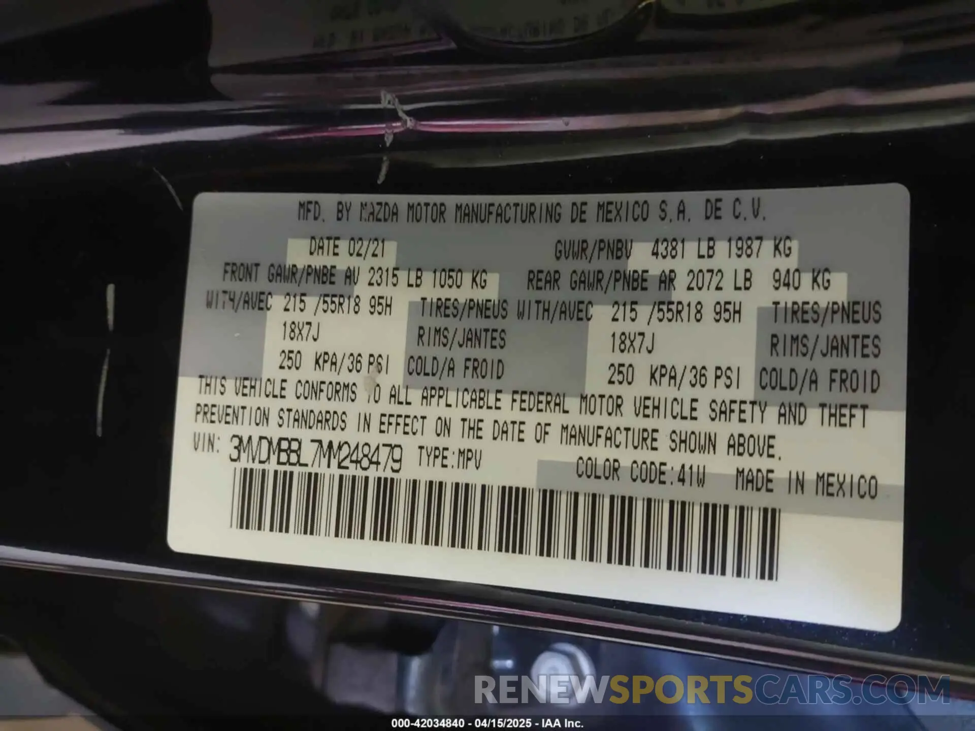 9 Photograph of a damaged car 3MVDMBBL7MM248479 MAZDA CX-30 2021