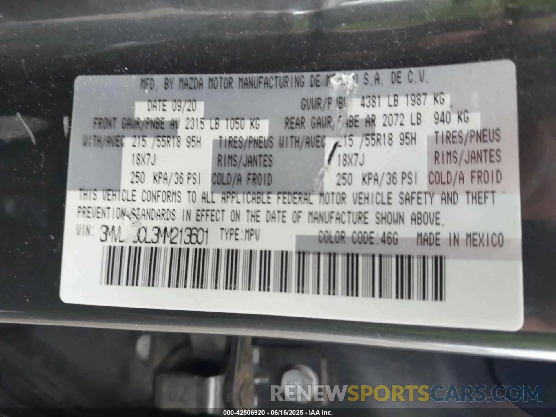 9 Photograph of a damaged car 3MVDMBCL3MM213601 MAZDA CX-30 2021
