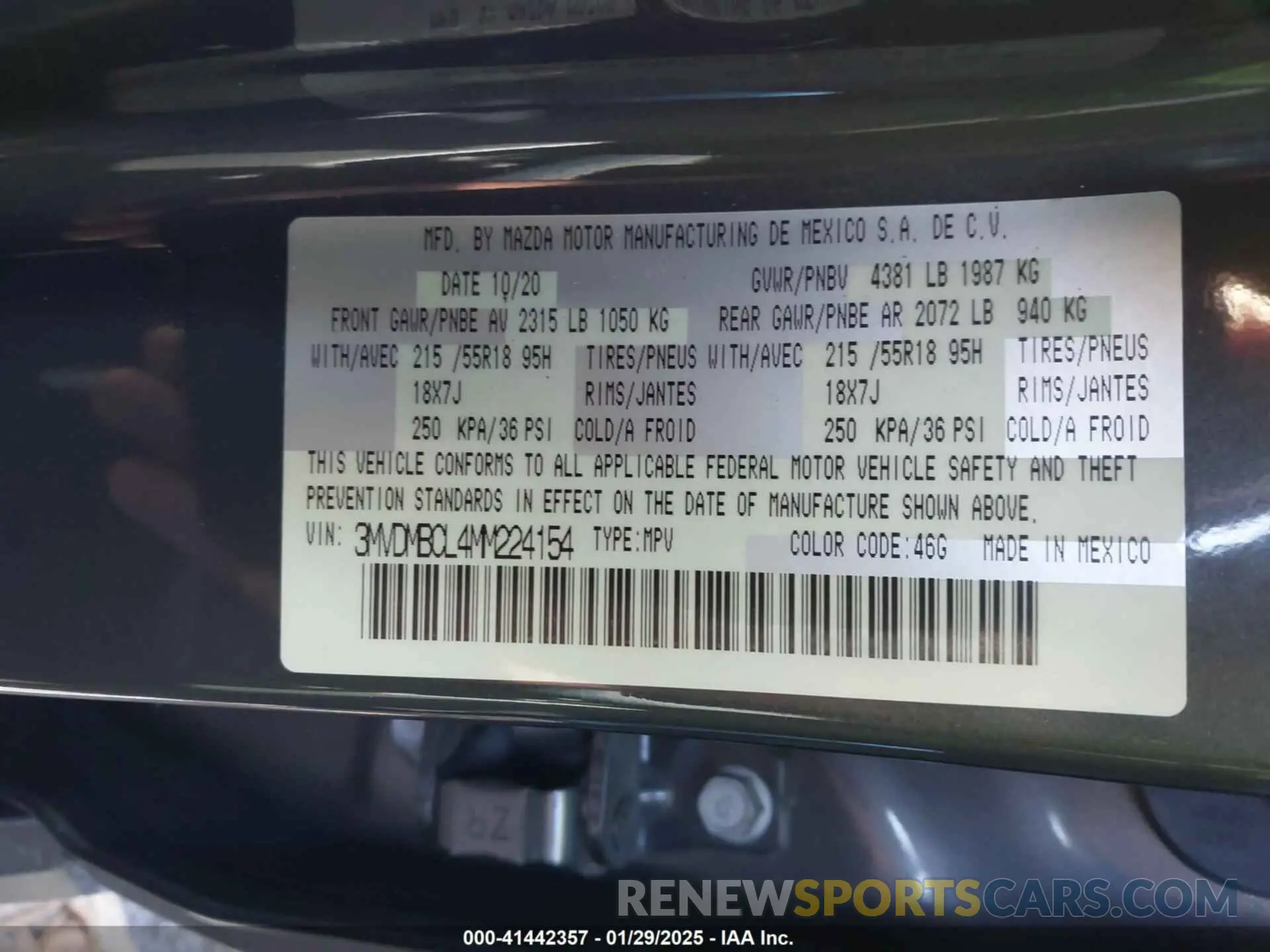 9 Photograph of a damaged car 3MVDMBCL4MM224154 MAZDA CX-30 2021