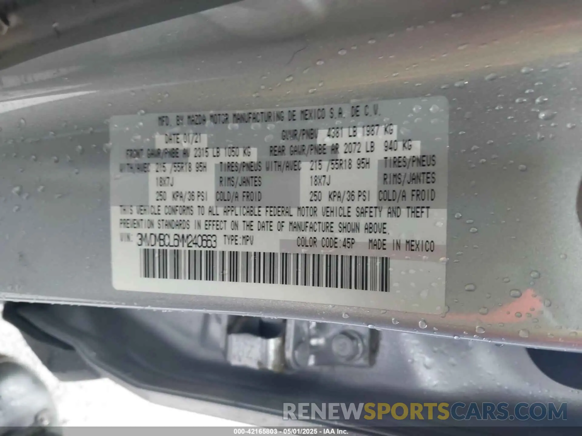 9 Photograph of a damaged car 3MVDMBCL6MM240663 MAZDA CX-30 2021