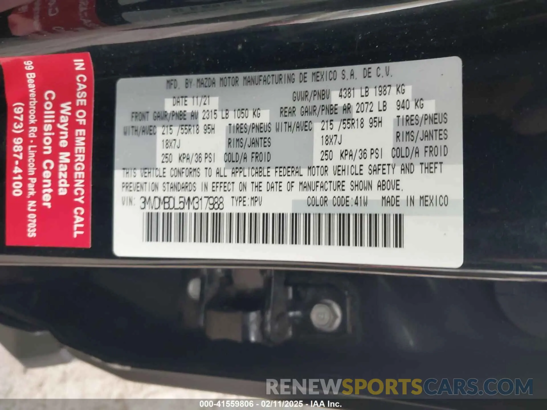9 Photograph of a damaged car 3MVDMBDL5MM317988 MAZDA CX-30 2021
