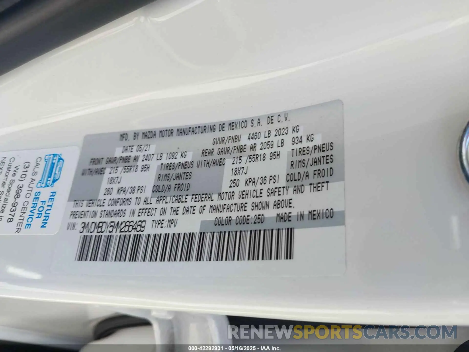 9 Photograph of a damaged car 3MVDMBDY5MM266469 MAZDA CX-30 2021