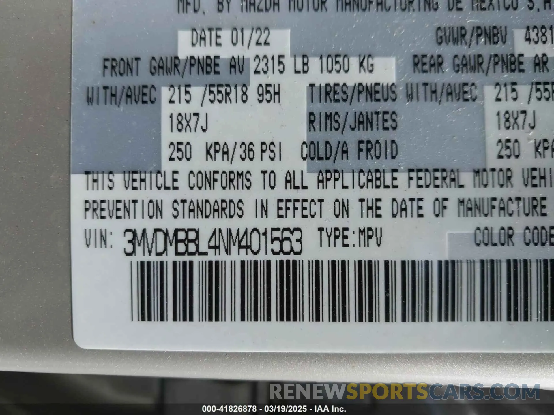 9 Photograph of a damaged car 3MVDMBBL4NM401563 MAZDA CX-30 2022
