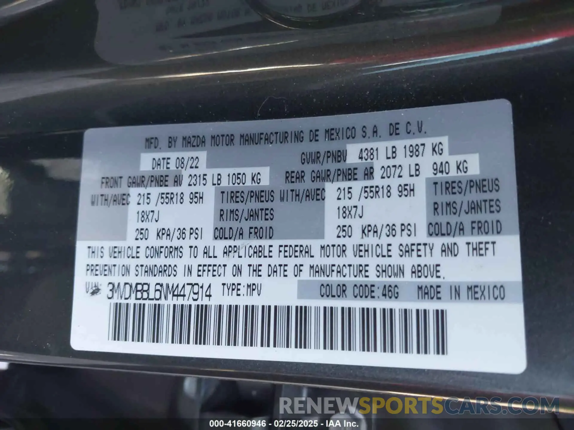 9 Photograph of a damaged car 3MVDMBBL6NM447914 MAZDA CX-30 2022