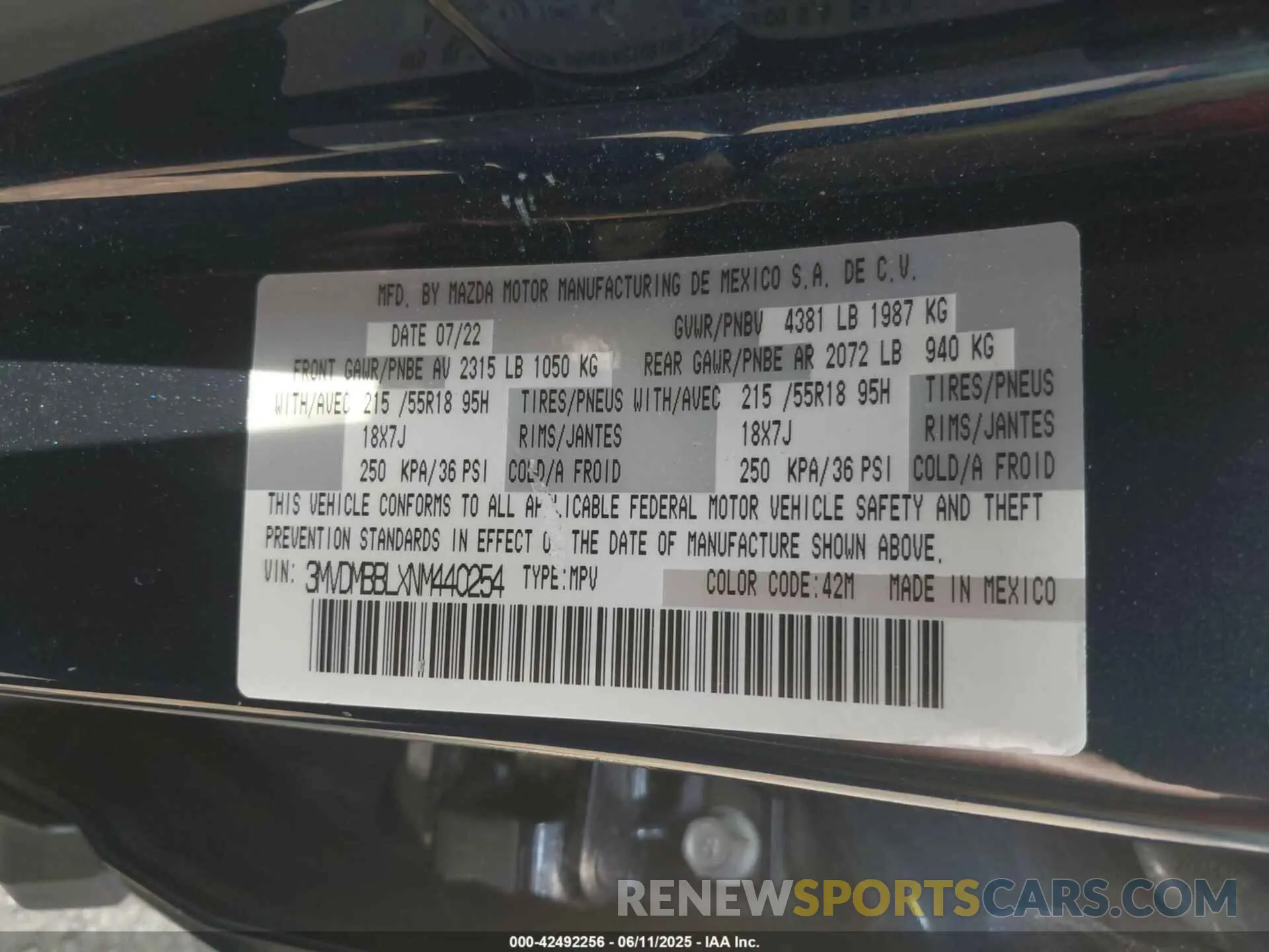 9 Photograph of a damaged car 3MVDMBBLXNM440254 MAZDA CX-30 2022