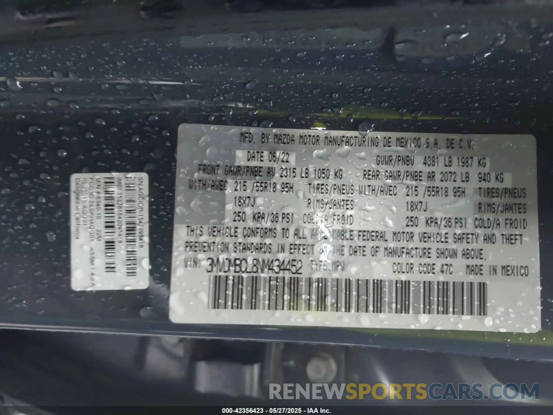 9 Photograph of a damaged car 3MVDMBCL8NM434452 MAZDA CX-30 2022