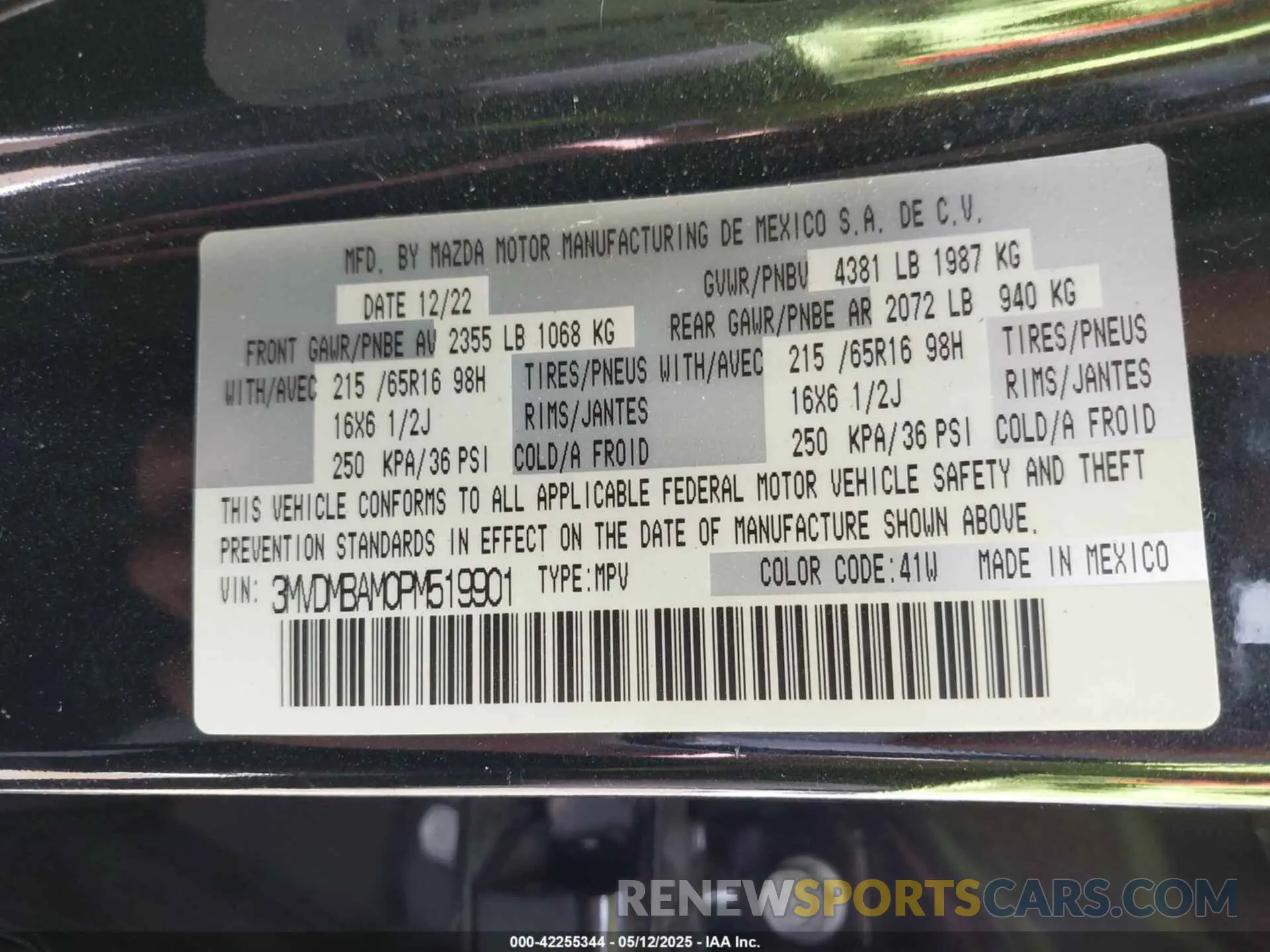 9 Photograph of a damaged car 3MVDMBAM0PM519901 MAZDA CX-30 2023