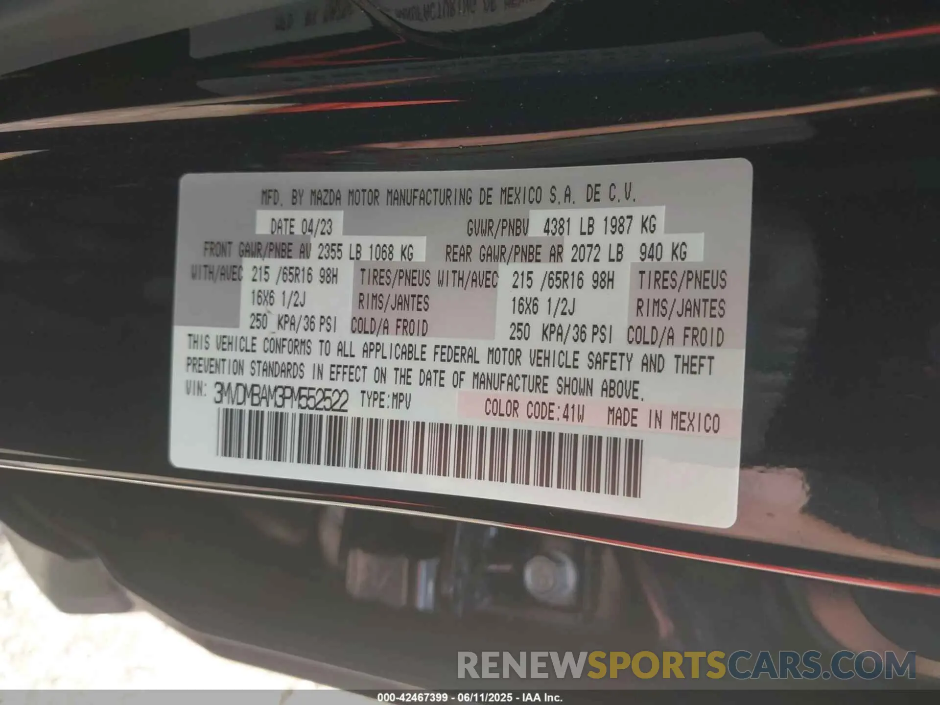 9 Photograph of a damaged car 3MVDMBAM3PM552522 MAZDA CX-30 2023
