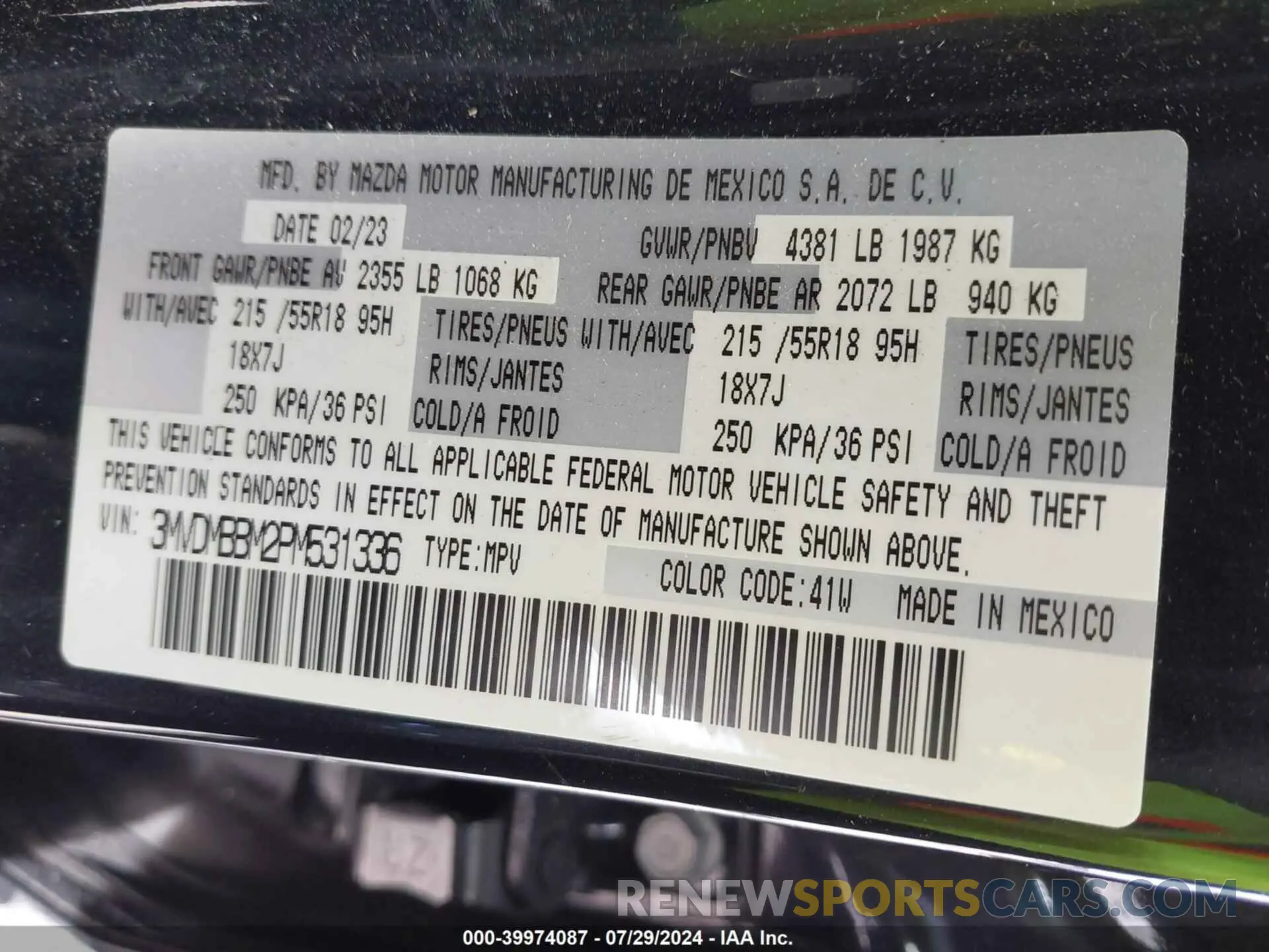 9 Photograph of a damaged car 3MVDMBBM2PM531336 MAZDA CX-30 2023