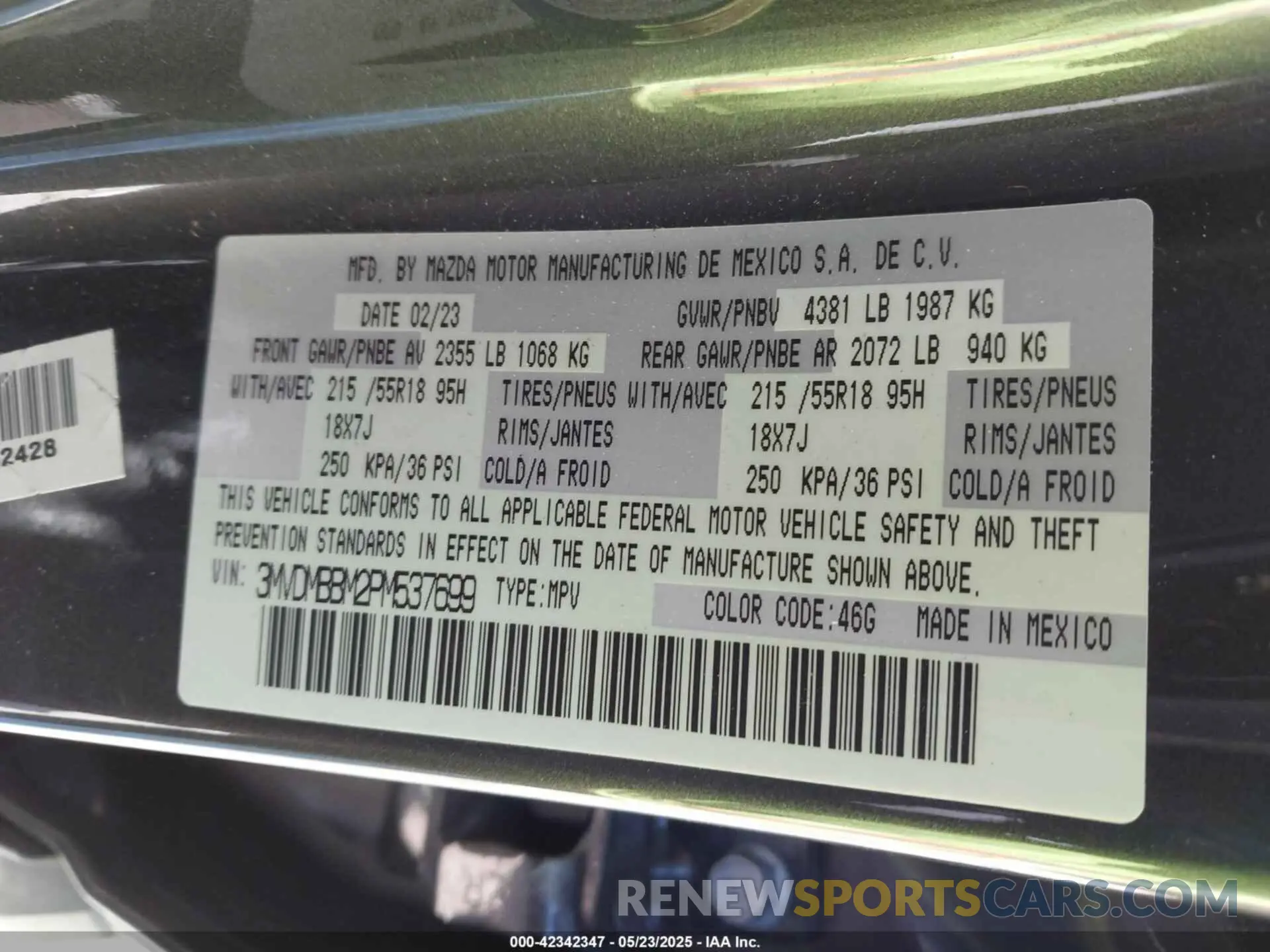 9 Photograph of a damaged car 3MVDMBBM2PM537699 MAZDA CX-30 2023