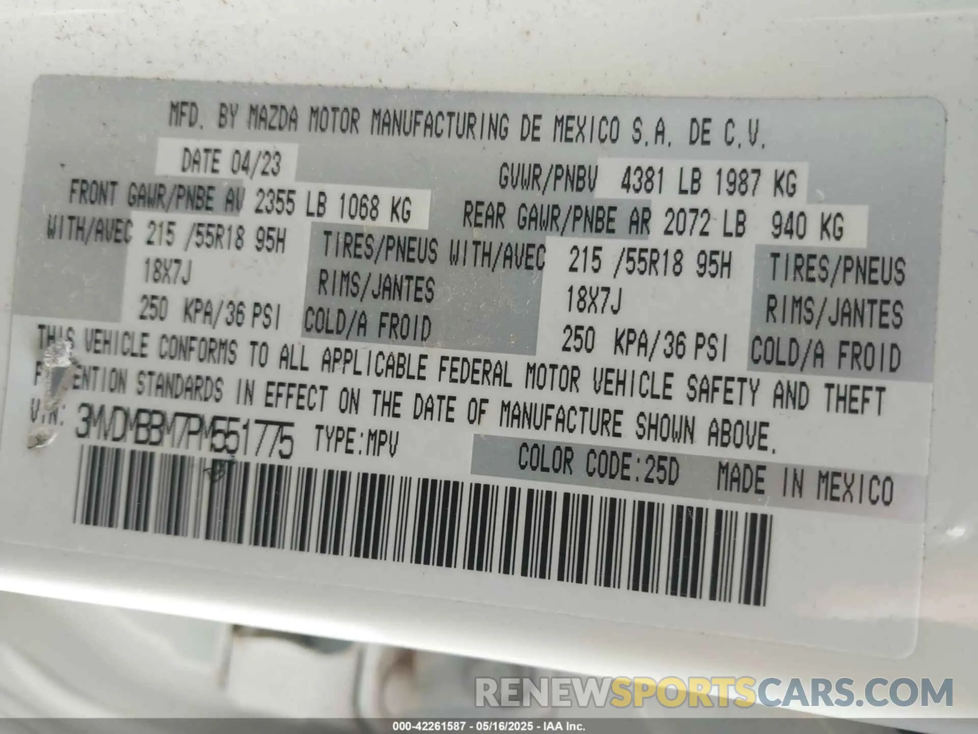 9 Photograph of a damaged car 3MVDMBBM7PM551775 MAZDA CX-30 2023