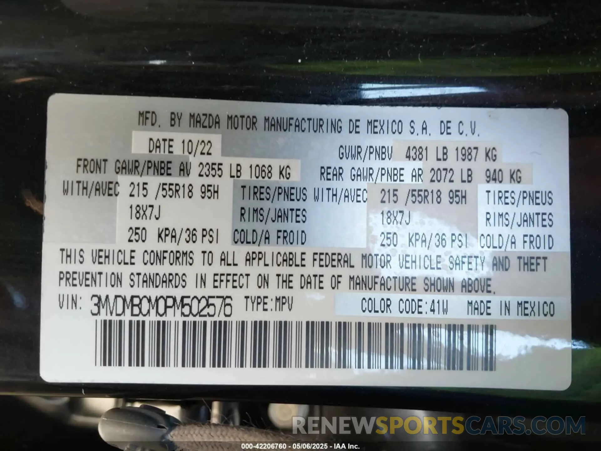9 Photograph of a damaged car 3MVDMBCM0PM502576 MAZDA CX-30 2023