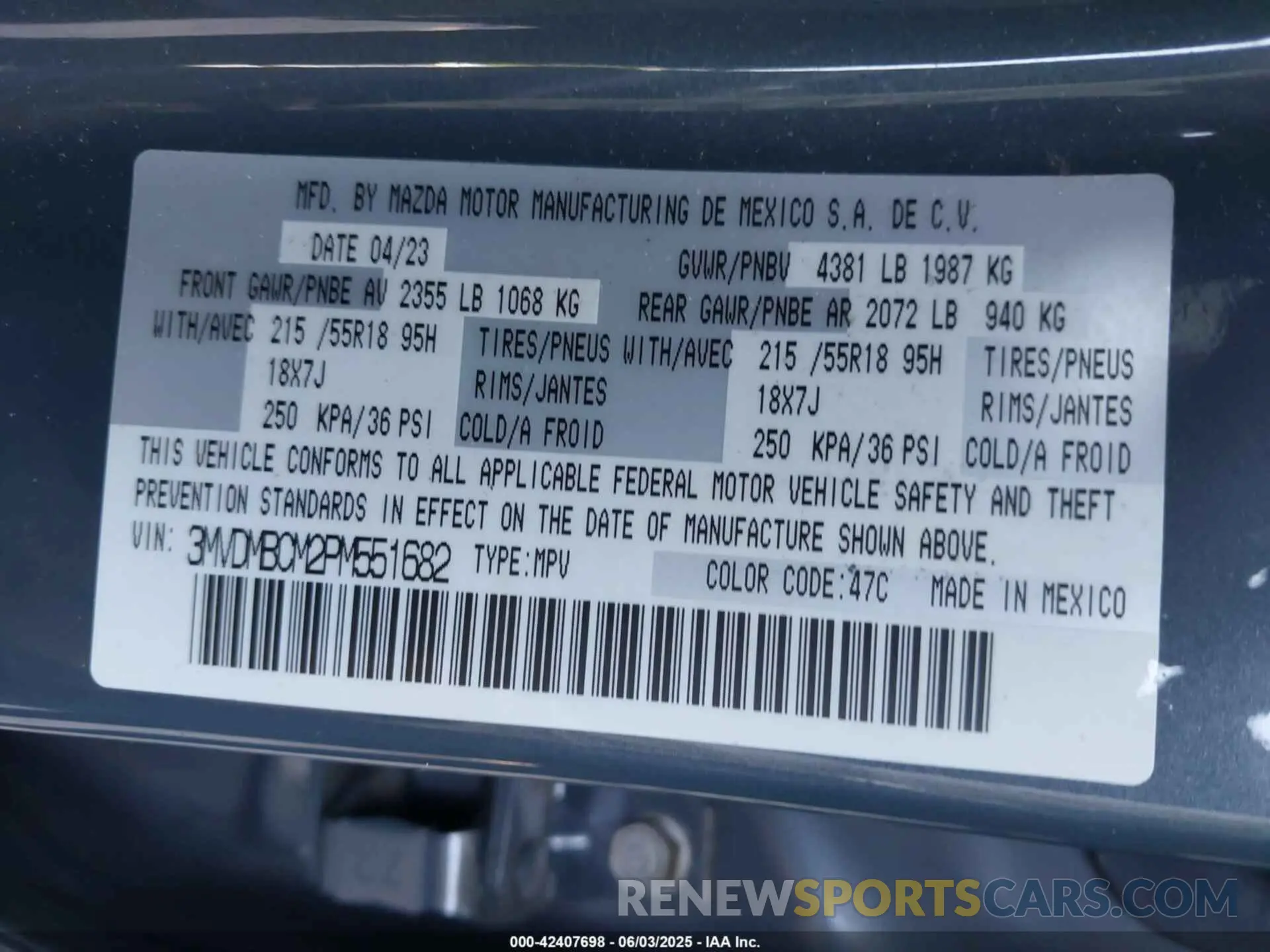 9 Photograph of a damaged car 3MVDMBCM2PM551682 MAZDA CX-30 2023